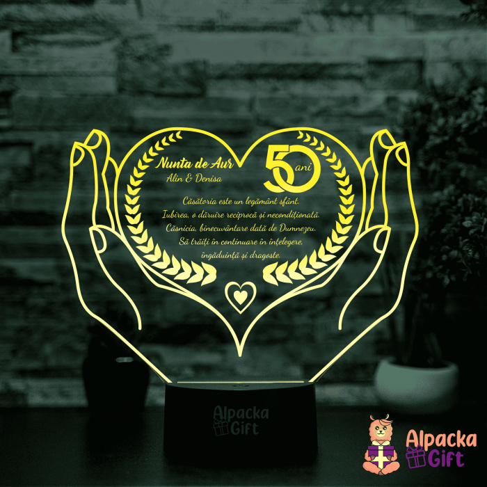 Lampă 3D - Nuntă de Aur [3]