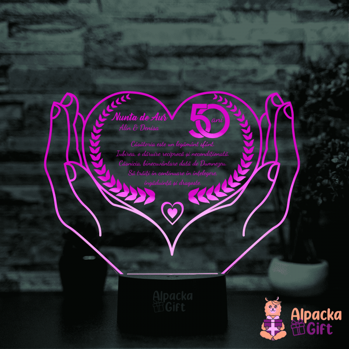 Lampă 3D - Nuntă de Aur [4]