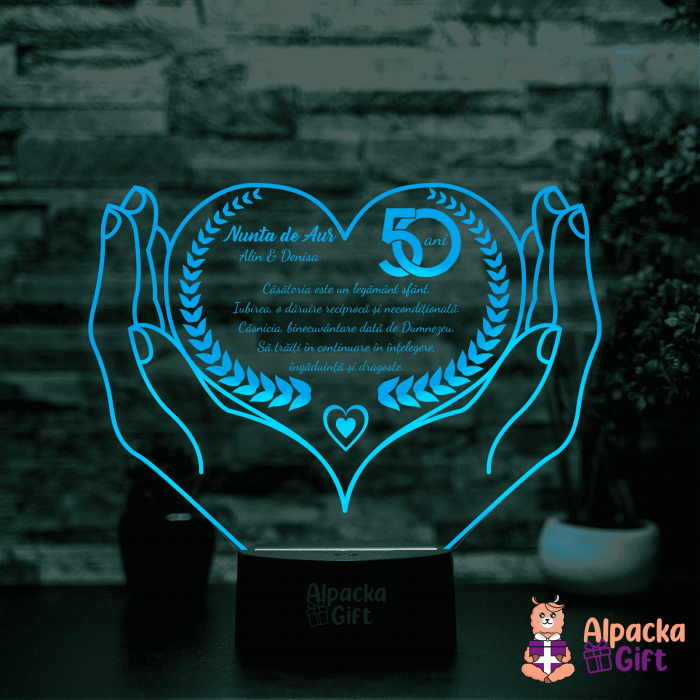 Lampă 3D - Nuntă de Aur [2]