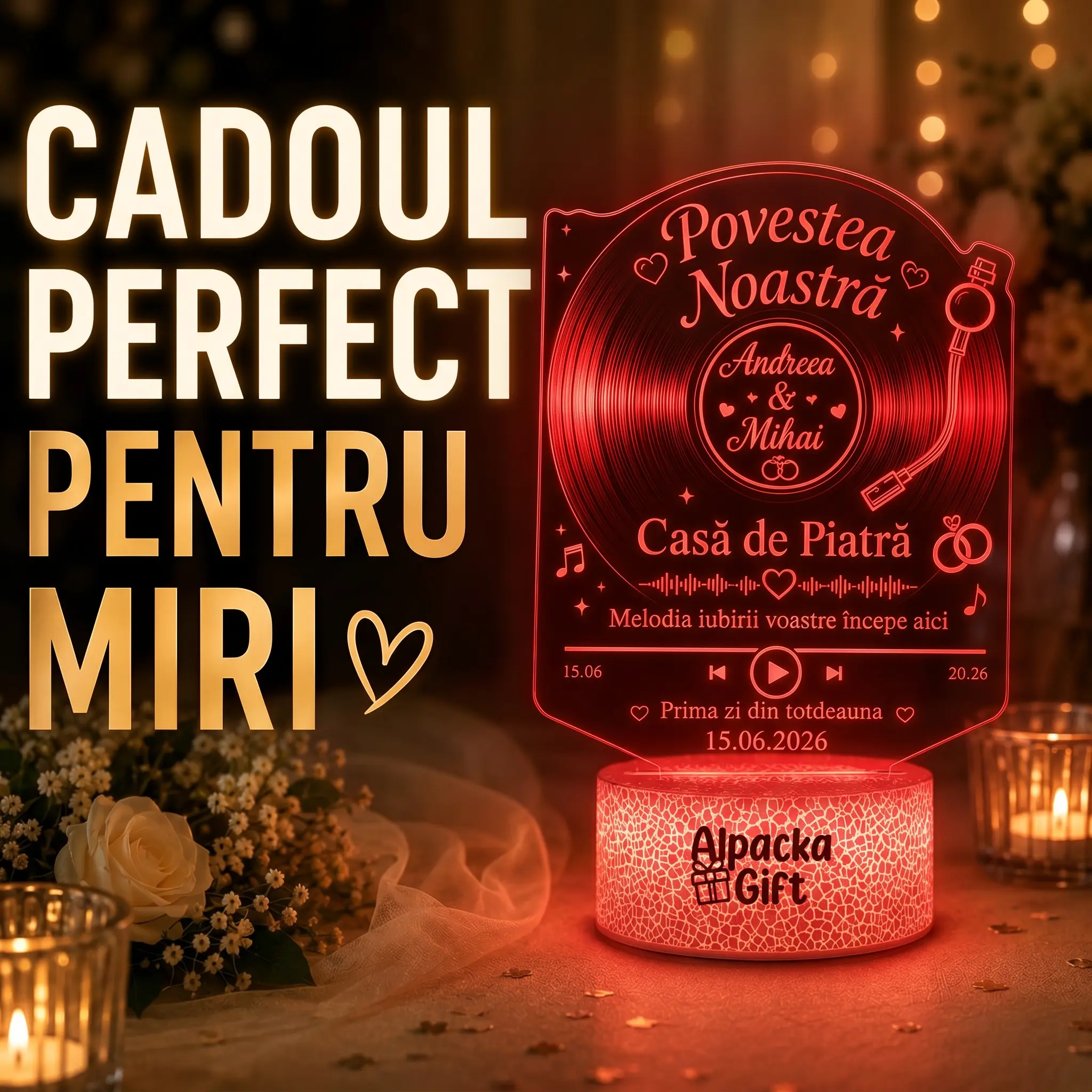 Lampă 3D Povestea Noastră [2]