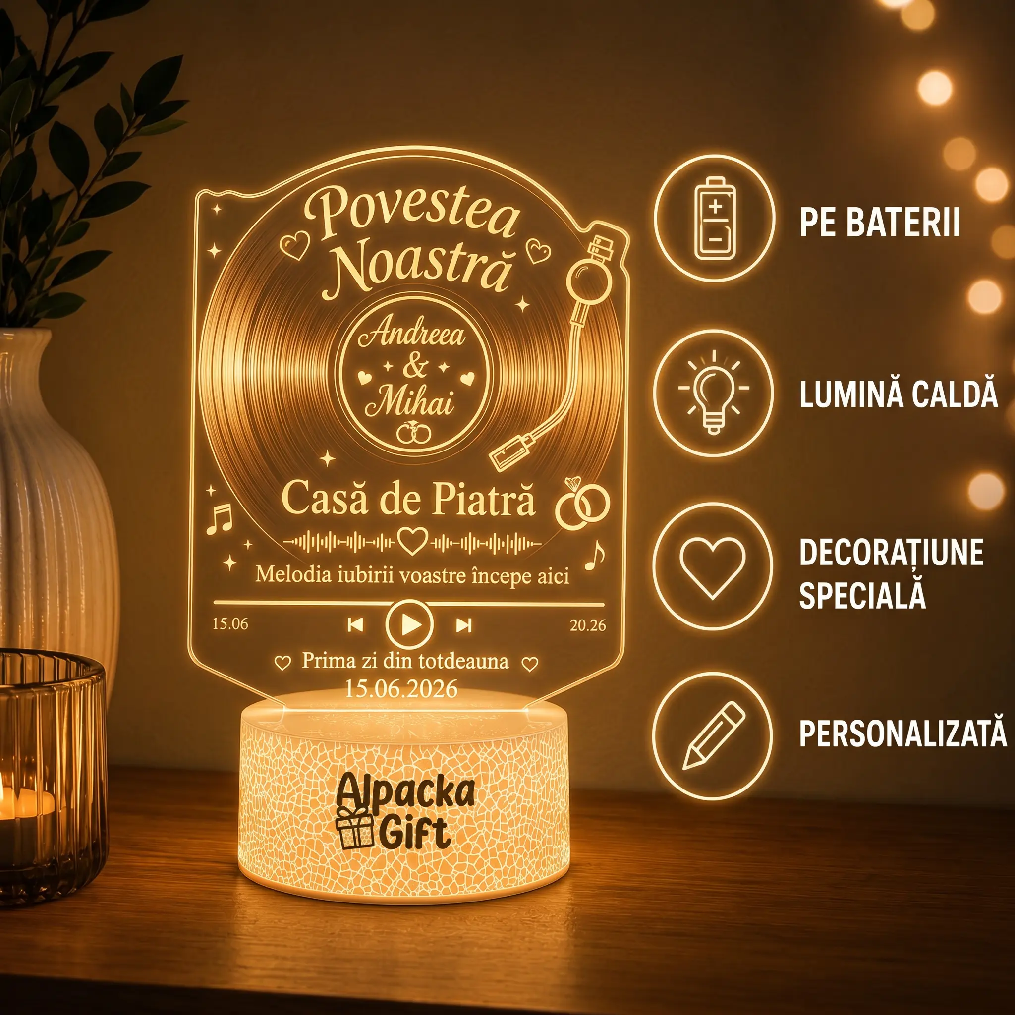 Lampă 3D Povestea Noastră [4]