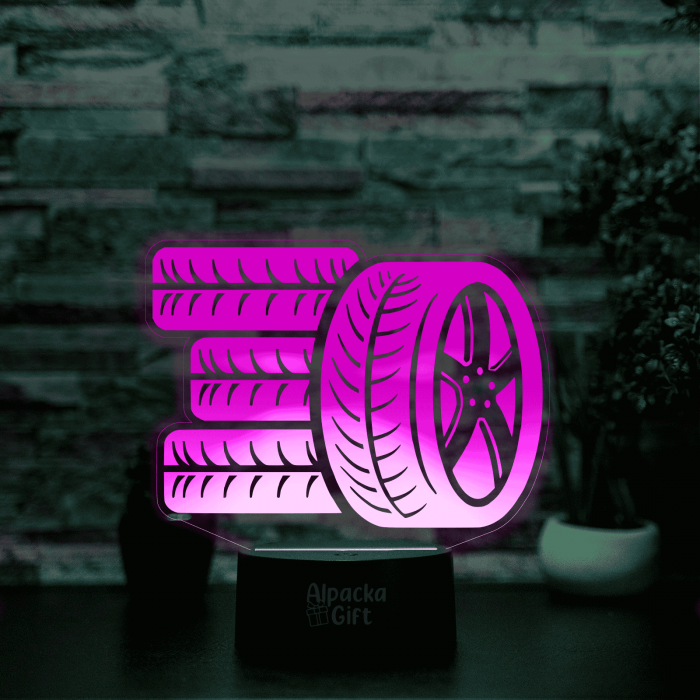 Lampă 3D - Roți [4]