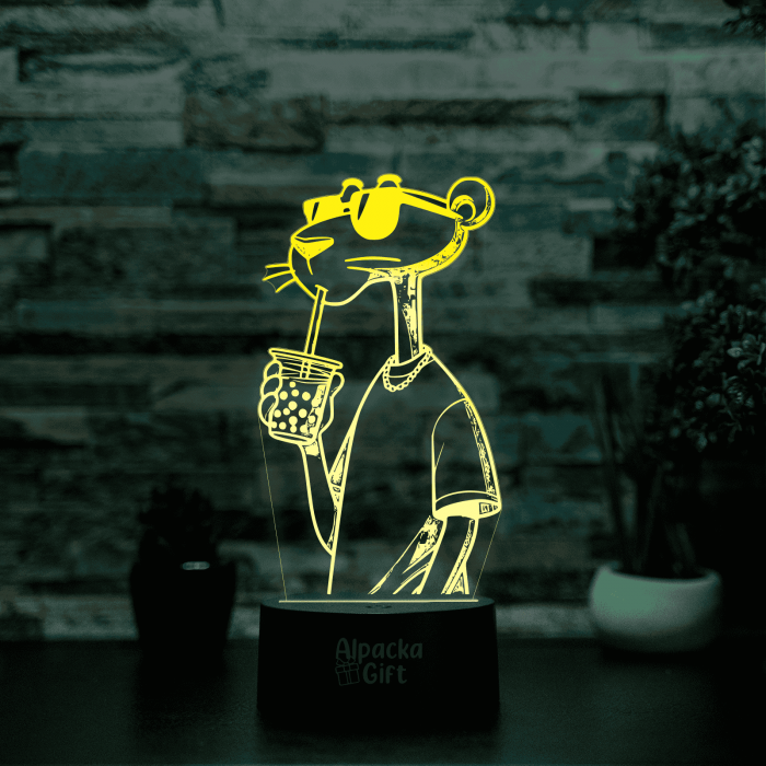 Lampă 3D - Pantera Roz [3]