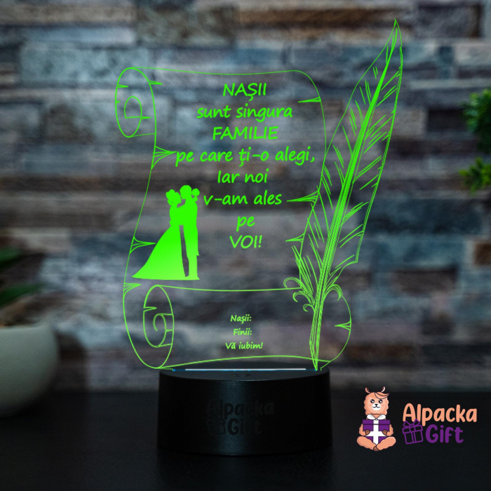 Lampa 3D Papirus Nunta [3]