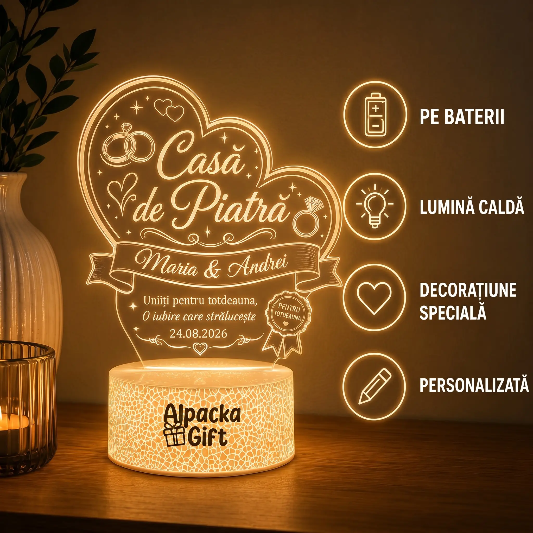 Lampă 3D Uniți Pentru Totdeauna [4]