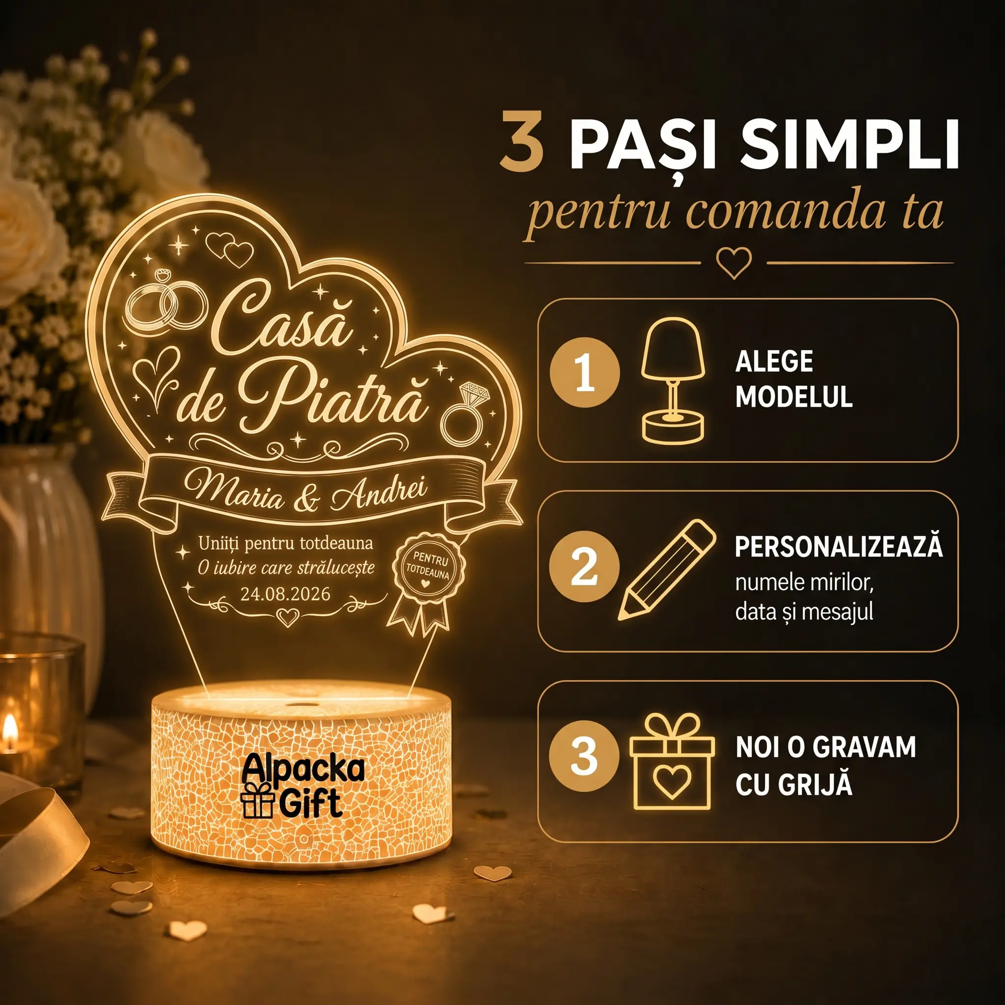 Lampă 3D Uniți Pentru Totdeauna [3]