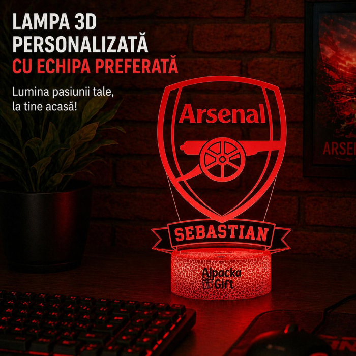 Lampă 3D Personalizată cu Echipa Ta Preferată [2]
