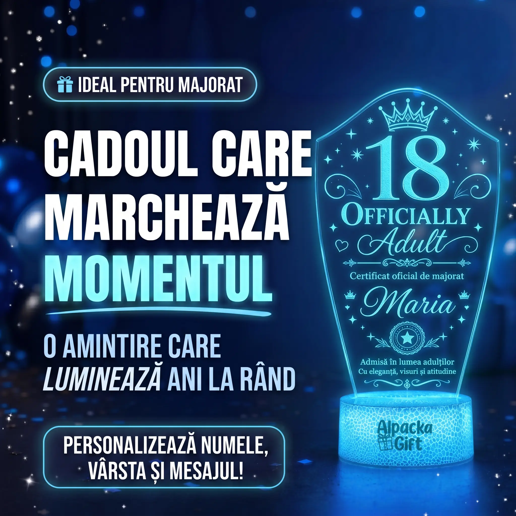 Lampă 3D Personalizată de Majorat Oficial Adult 2 [2]