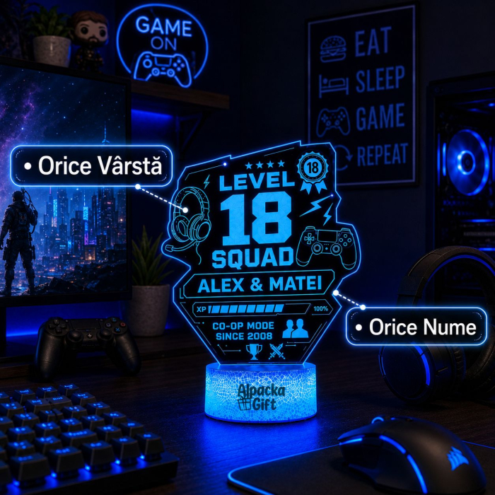 Lampă 3D Personalizată de Majorat pentru Gameri [3]