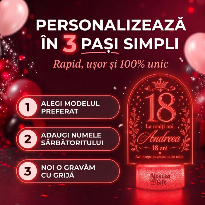 Lampă 3D Personalizată de Majorat Poveste de Adult [4]