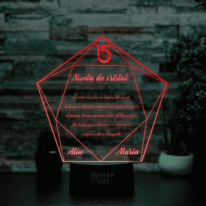 Lampă 3D - Nuntă de Cristal [4]