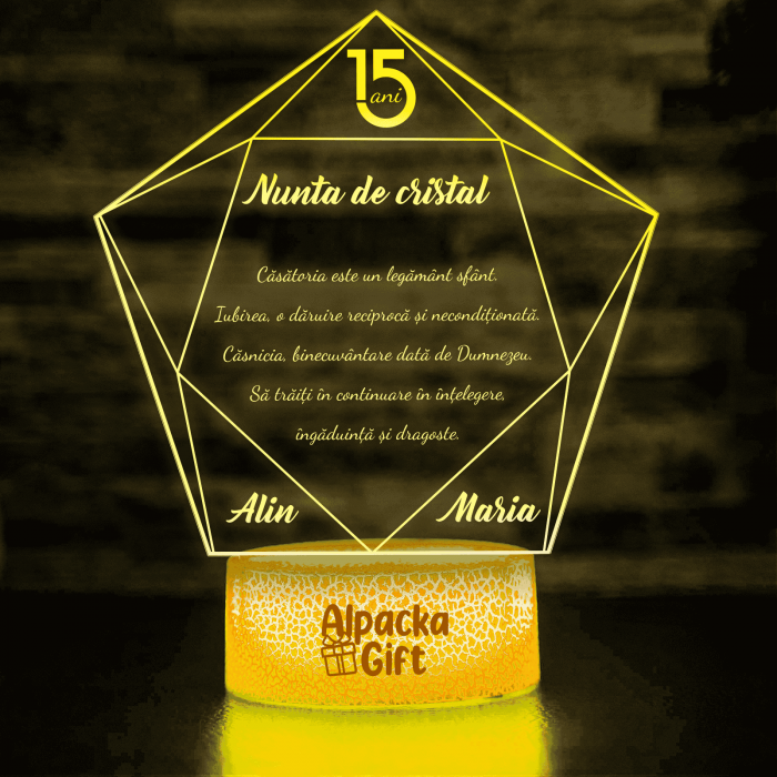 Lampă 3D - Nuntă de Cristal [2]