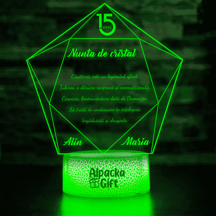 Lampă 3D - Nuntă de Cristal [5]