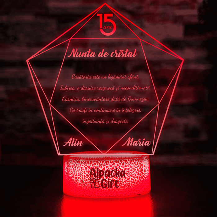 Lampă 3D - Nuntă de Cristal [4]