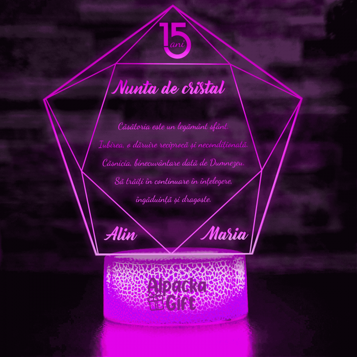 Lampă 3D - Nuntă de Cristal [3]