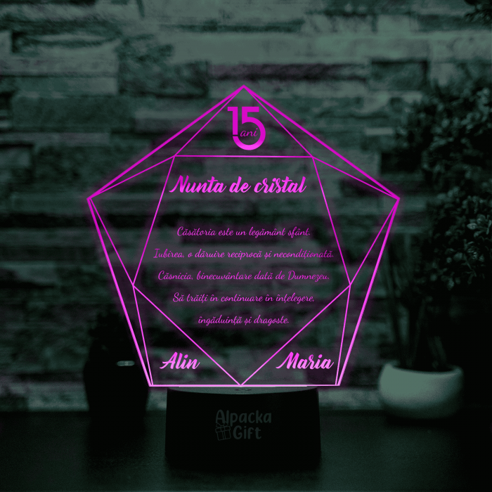 Lampă 3D - Nuntă de Cristal [3]