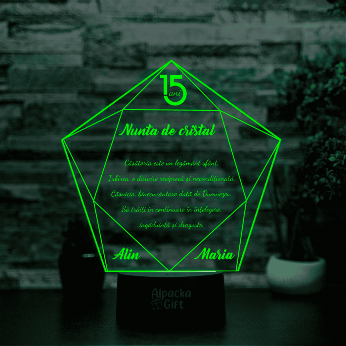 Lampă 3D - Nuntă de Cristal [5]