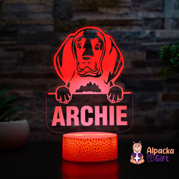 Lampă 3D - Redbone Coonhound [2]