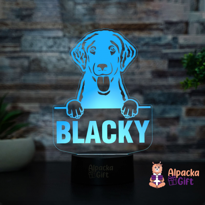 Lampă 3D - Retriever (Curly-Coated) [2]