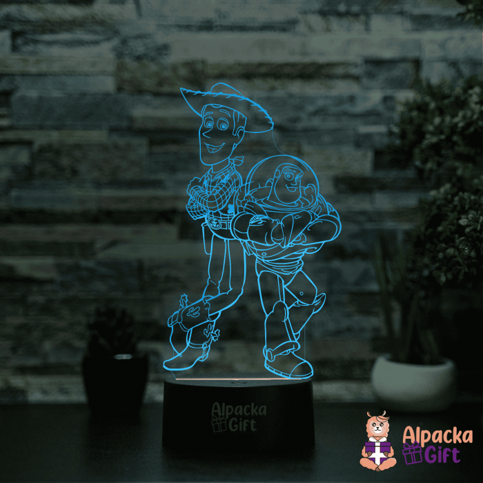 Lampă 3D - Șeriful Wood și Buzz Fulgerul [2]