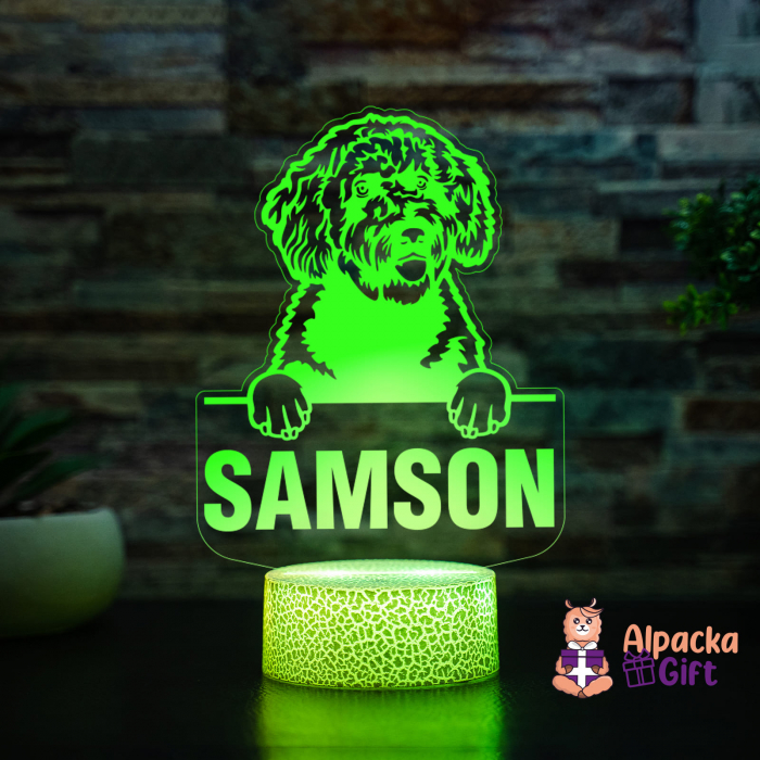 Lampă 3D - Caine de Apa Spaniol (Spanish Water Dog) [4]