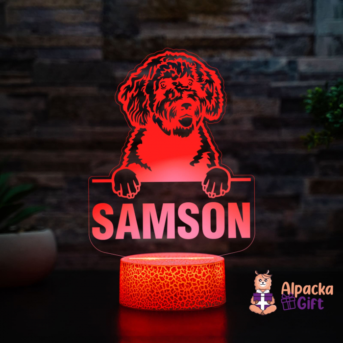 Lampă 3D - Caine de Apa Spaniol (Spanish Water Dog) [2]