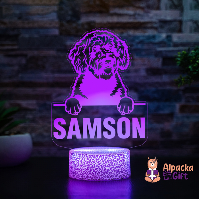 Lampă 3D - Caine de Apa Spaniol (Spanish Water Dog) [3]