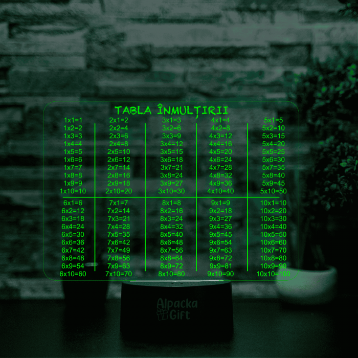 Lampă 3D - Tabla Înmulțirii [5]