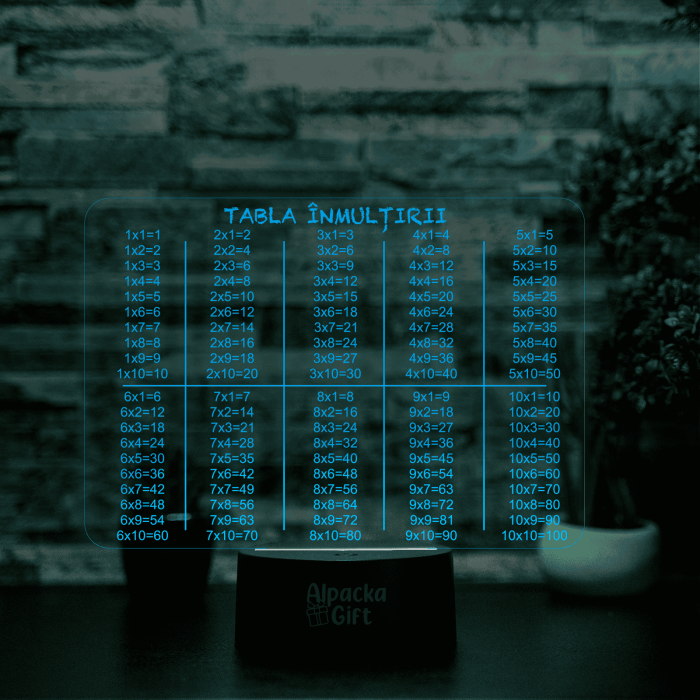 Lampă 3D - Tabla Înmulțirii [3]