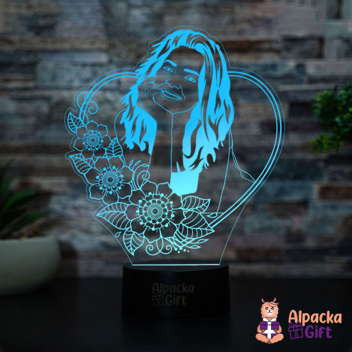 Lampă 3D - Fotografie Line Art [4]