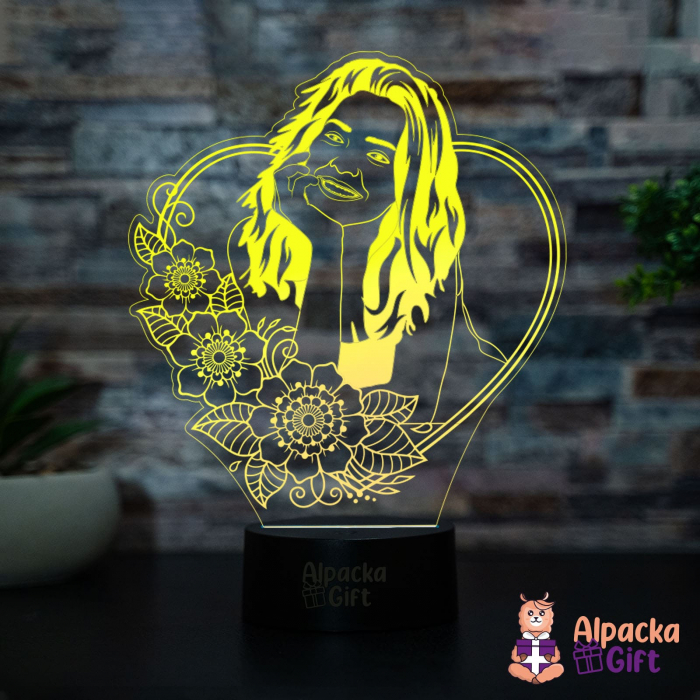 Lampă 3D - Fotografie Line Art [2]