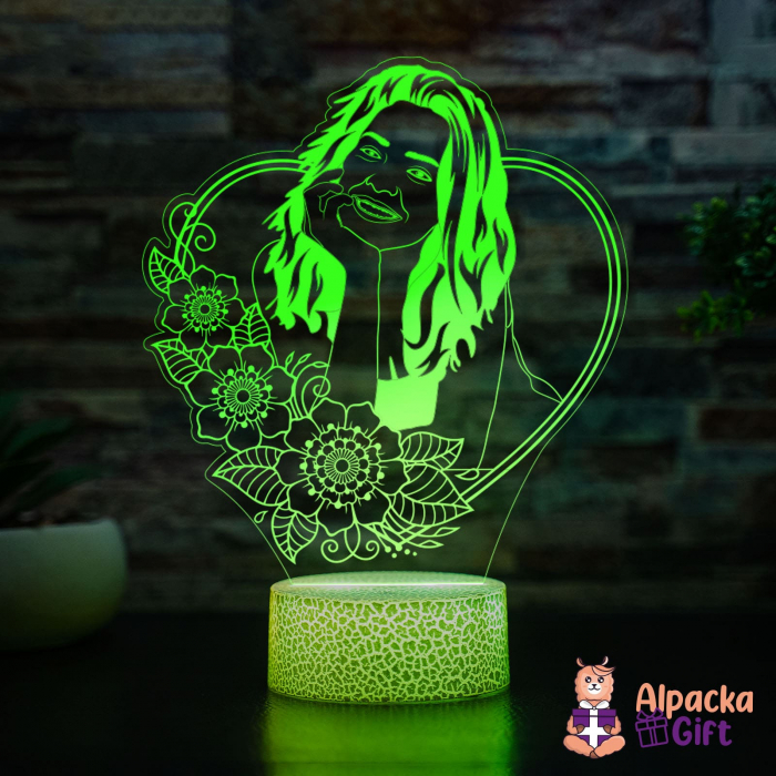 Lampă 3D - Fotografie Line Art [3]