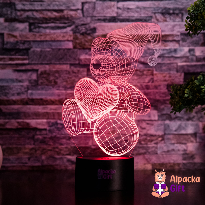 Lampă 3D Ursuleț cu Inimă 4 [6]