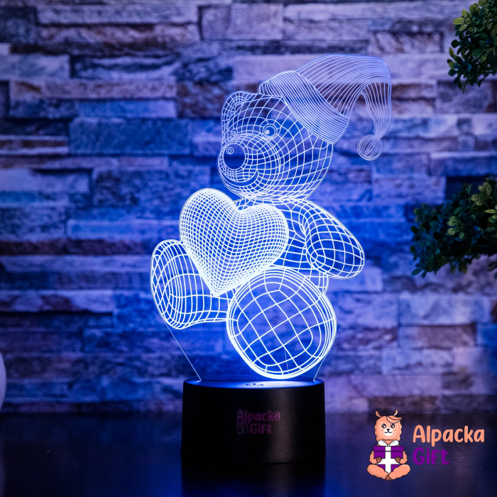 Lampă 3D Ursuleț cu Inimă 4 [3]