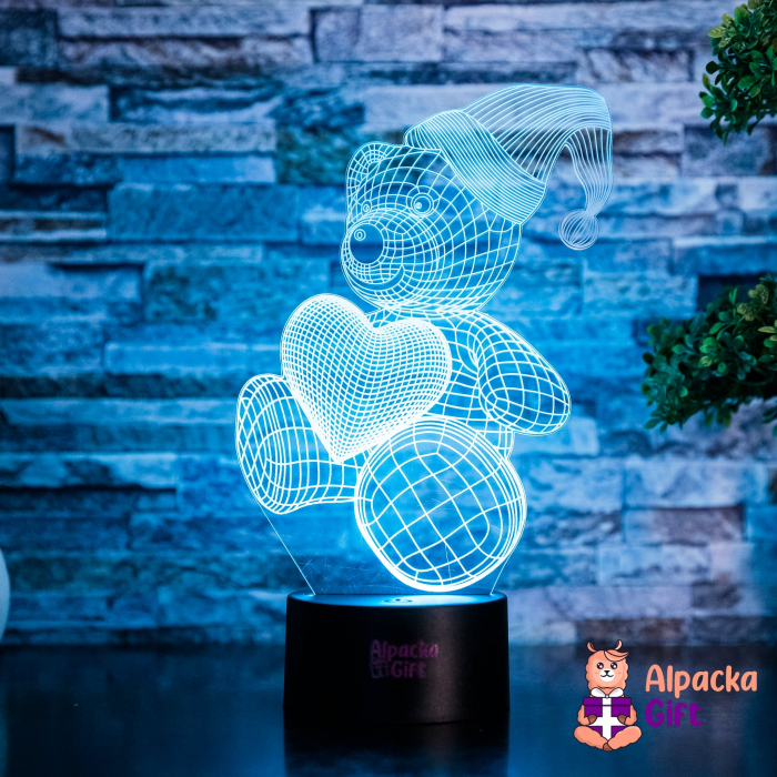 Lampă 3D Ursuleț cu Inimă 4 [4]