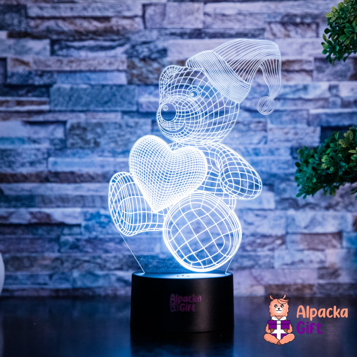 Lampă 3D Ursuleț cu Inimă 4 [5]