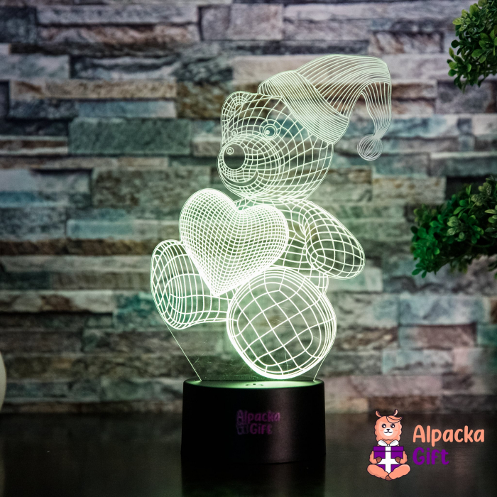 Lampă 3D Ursuleț cu Inimă 4 [2]