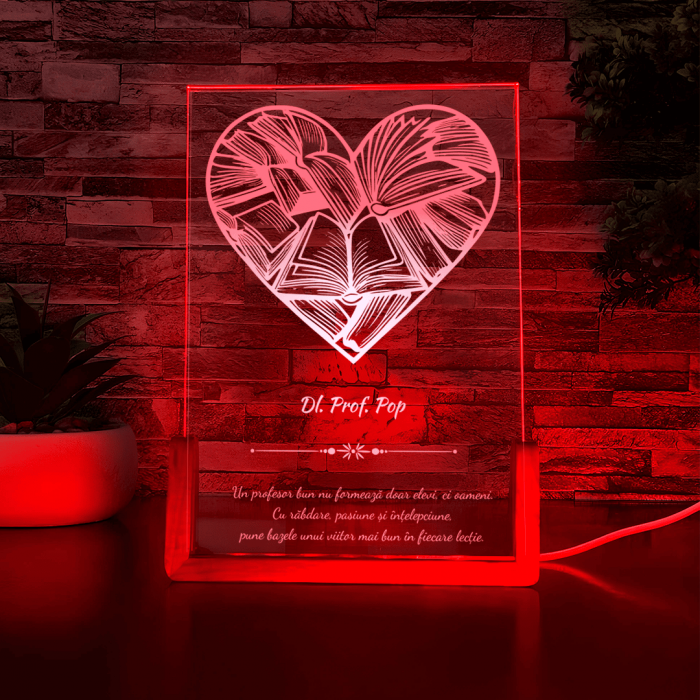 Lampa LED - Inimă Cărți [4]