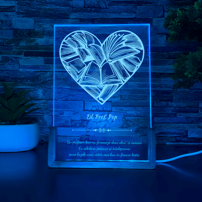 Lampa LED - Inimă Cărți [3]