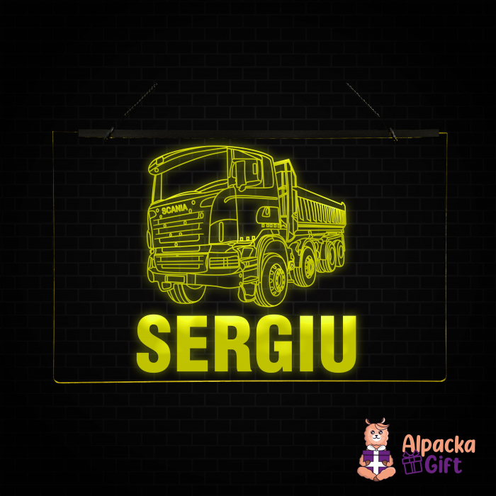 Placheta LED - Mașina Ta + Nume [3]