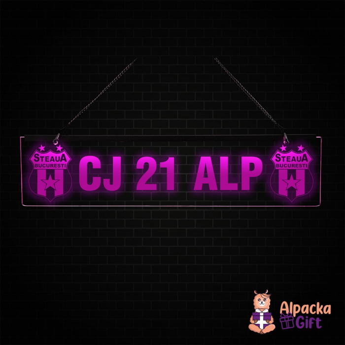 Placheta LED - Steaua Bucuresti + Nr. Inmatriculare [4]