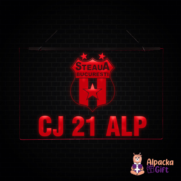 Placheta LED - Steaua Bucuresti + Numar de inmatriculare [2]