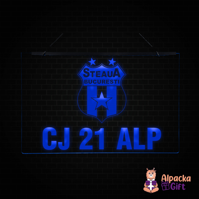 Placheta LED - Steaua Bucuresti + Numar de inmatriculare [4]