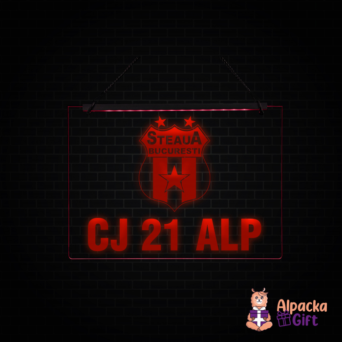 Placheta LED - Steaua Bucuresti + Numar de inmatriculare [4]