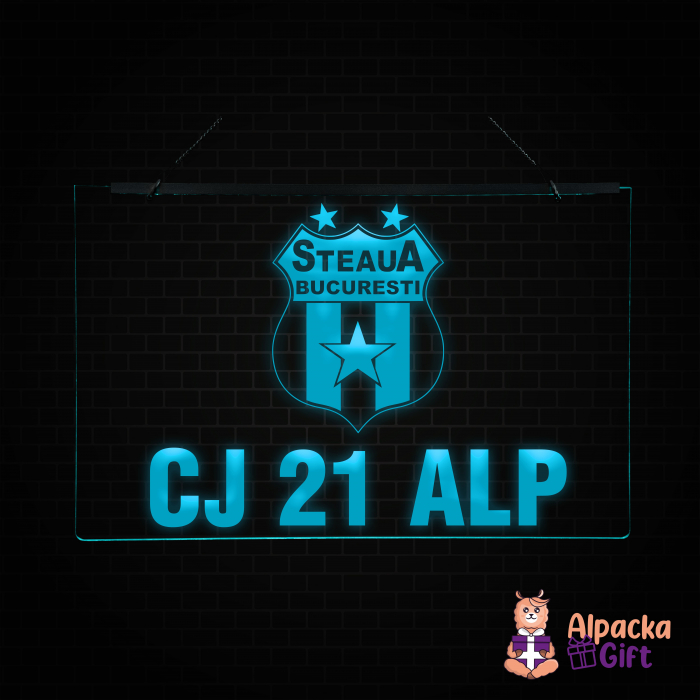 Placheta LED - Steaua Bucuresti + Numar de inmatriculare [3]