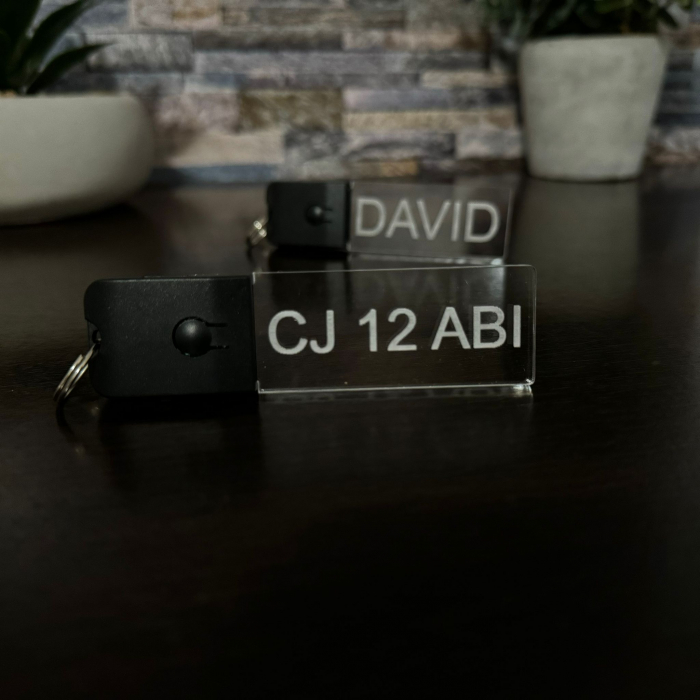 Breloc LED - Număr de înmatriculare + text [2]