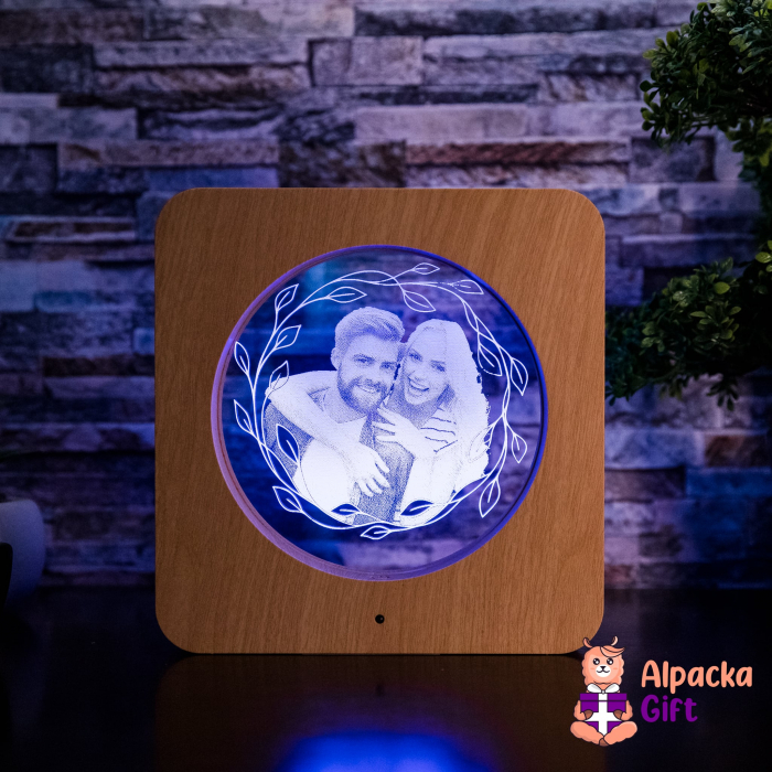 Ramă de Masă LED - Coroană cu Frunze [3]