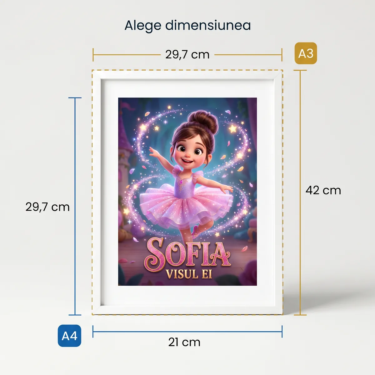 Tablou personalizat Balerină - cadou copii Alpacka Gift [4]