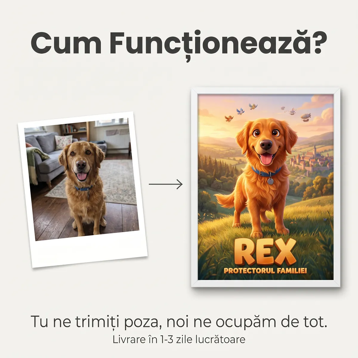 Tablou Personalizat Caine Aventurier - cadou pet personalizat [5]