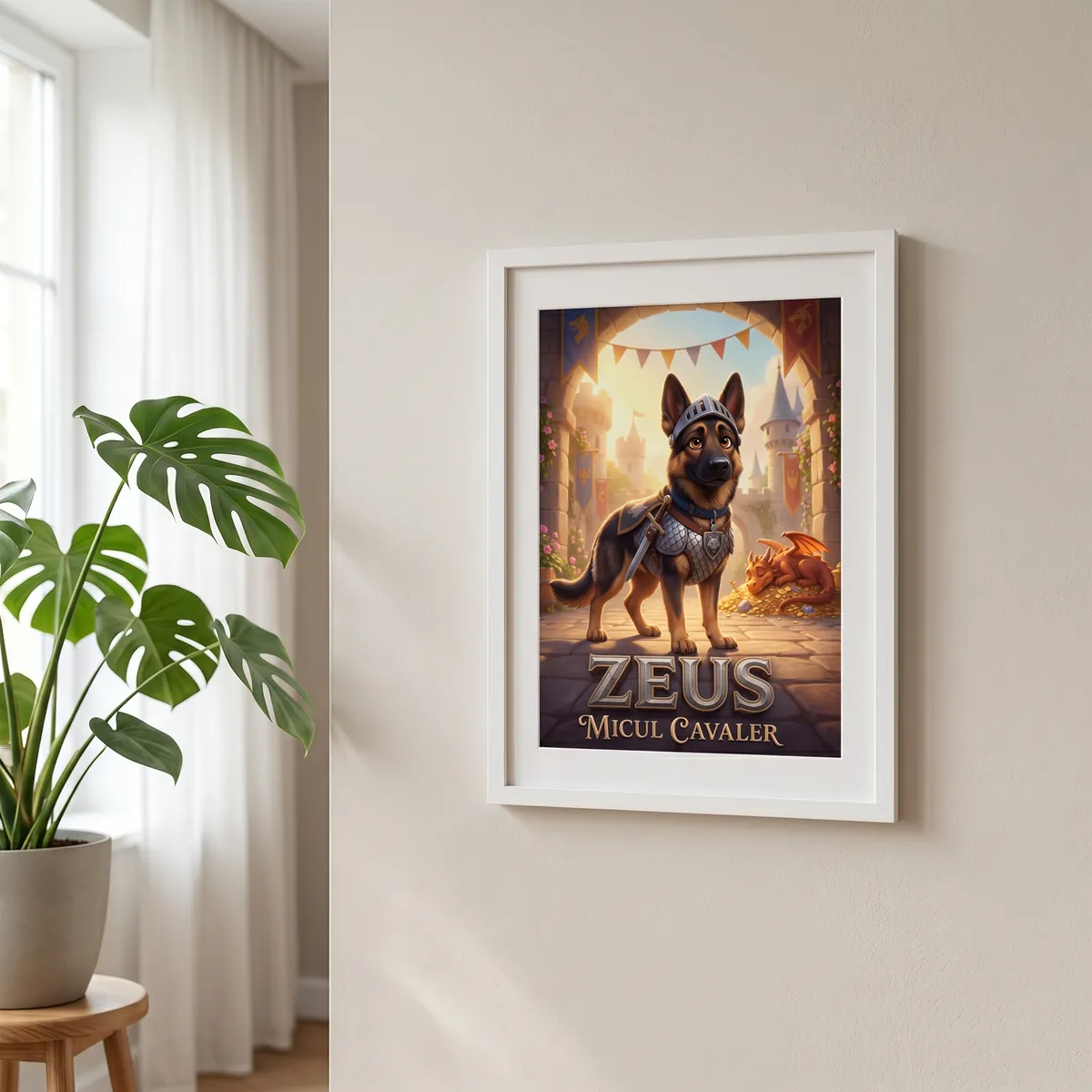 Tablou Personalizat Caine Cavaler - cadou pet personalizat [2]
